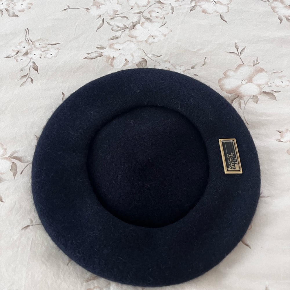 Scotch & Soda Black Wool Beret